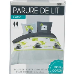 Parure de lit 2 places design Bambou zen