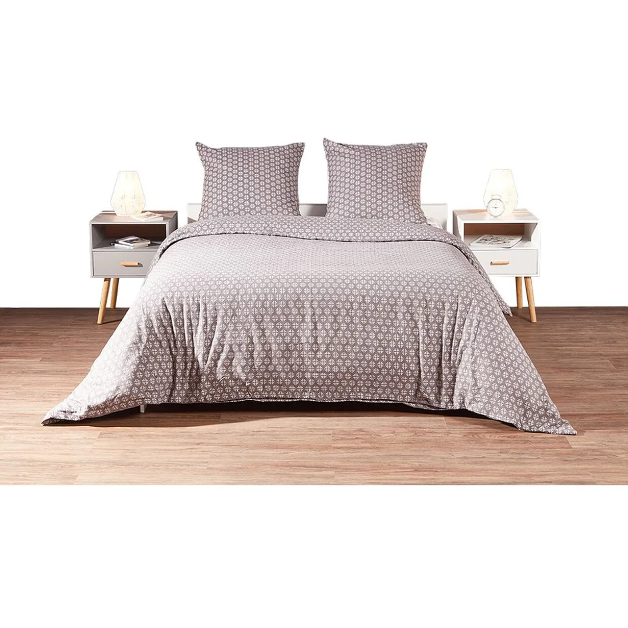 Parure de lit 2 places flanelle motif graphique