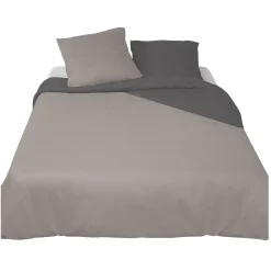 Parure de lit 2 places gris clair et foncé