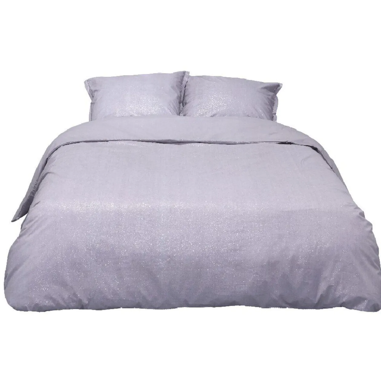 Parure de lit 2 places grise pailletée argent