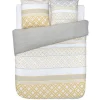 Parure de lit 2 places imprimé graphique jaune gris