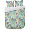Parure de lit 2 places imprimée tropical perroquet multicolore