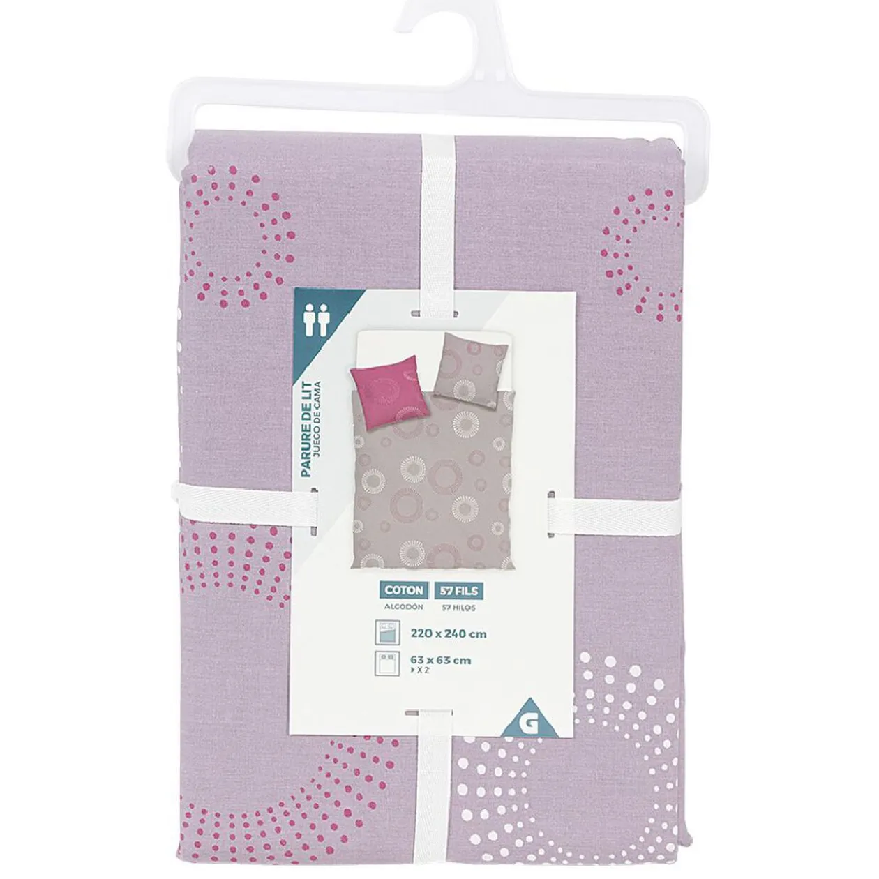 Parure de lit 2 places imprimé 220x240 cm