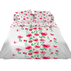 Parure de lit 2 places motifs fleurs