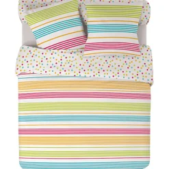 Parure de lit 2 places motifs rayures