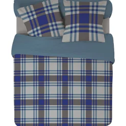 Parure de lit 2 places motifs quadrillage