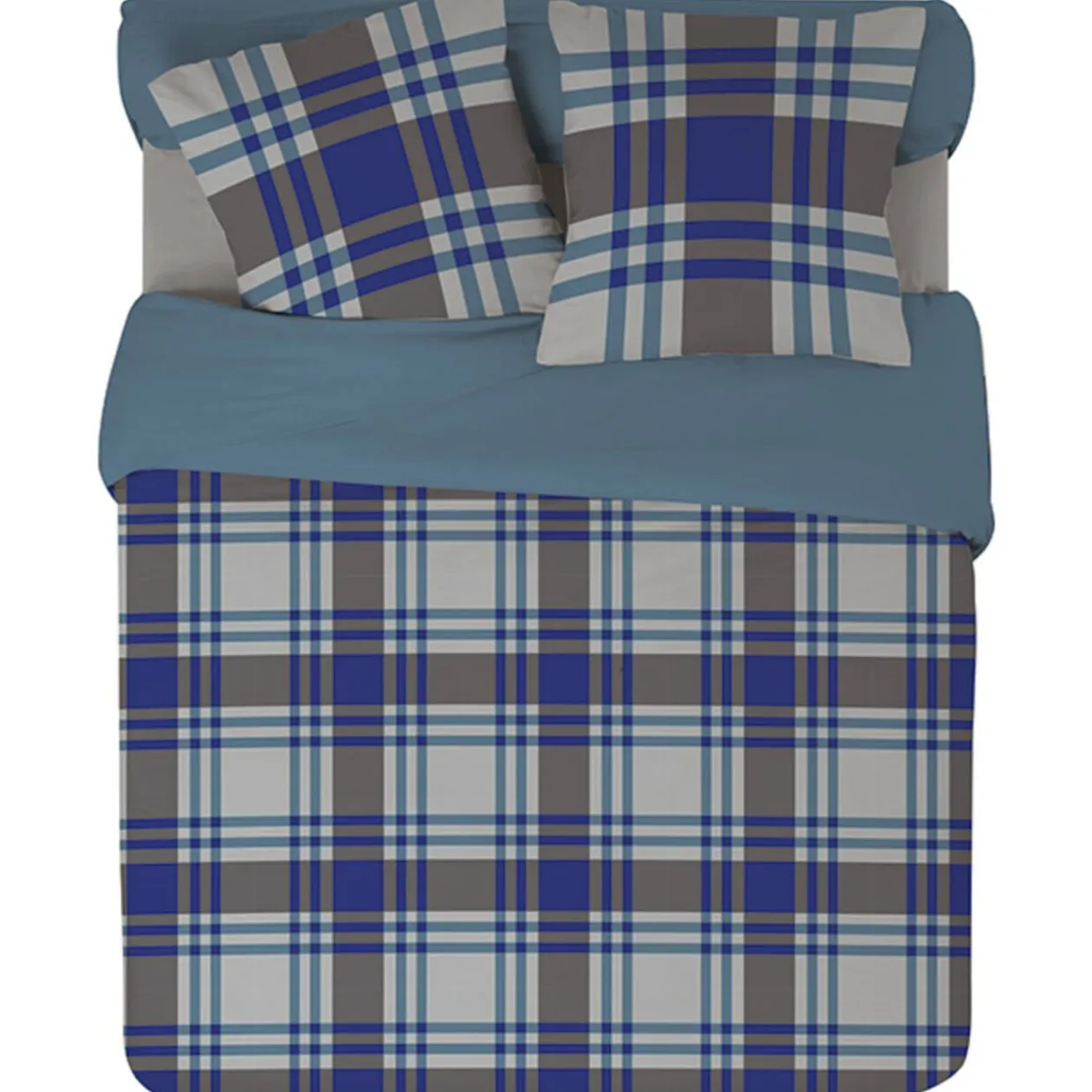 Parure de lit 2 places motifs quadrillage