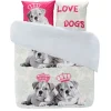 Parure de lit 2 places motif chien