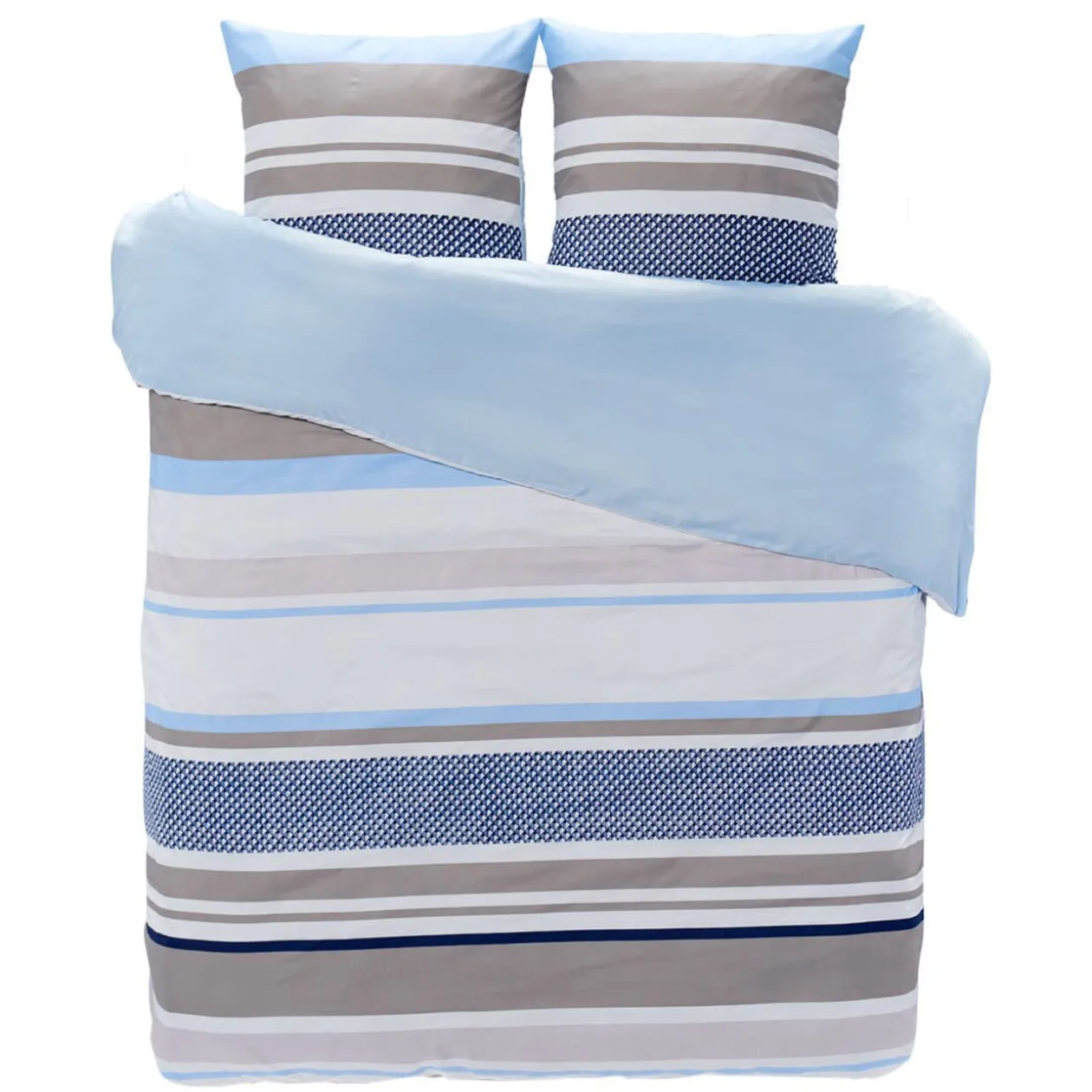 Parure de lit 2 places motif rayures multicolores