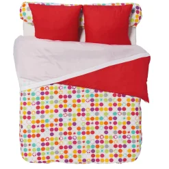 Parure de lit 2 places motif pois multicolores