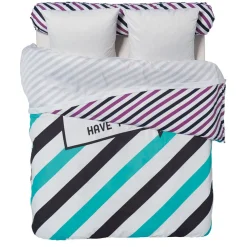 Parure de lit 2 places motif rayures