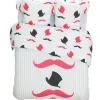 Parure de lit 2 places Moustache rose noire
