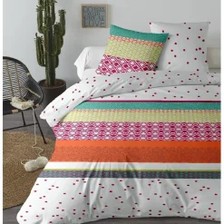 Parure de lit 2 places multicolore design bohème