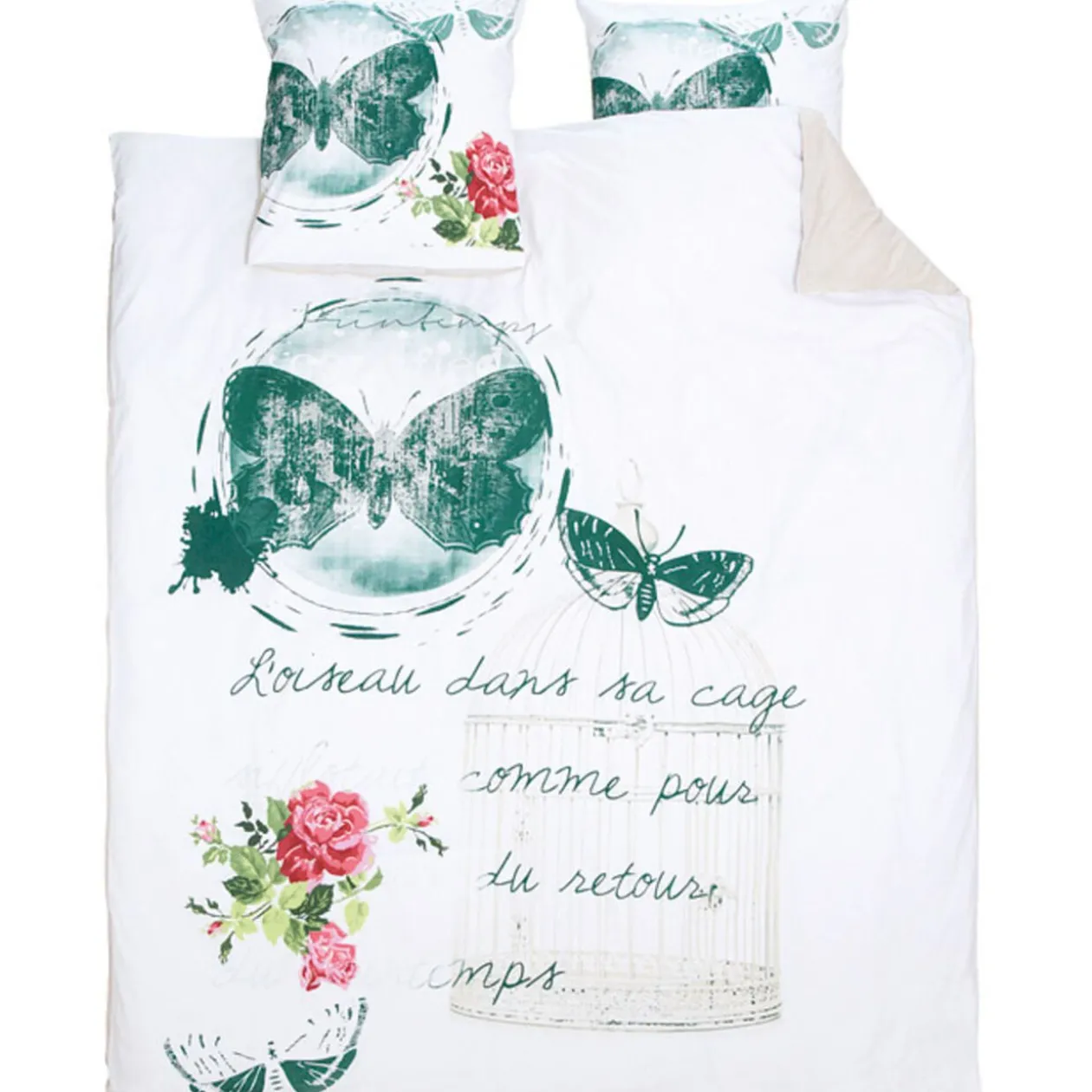 Parure de lit 2 places papillons Muranu Jardin Anglais