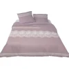 Parure de lit 2 places rose à dentelle