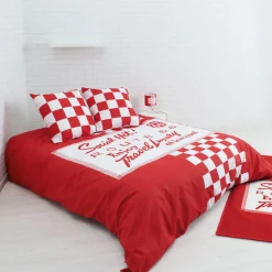 Parure de lit 2 places Route 66 rouge