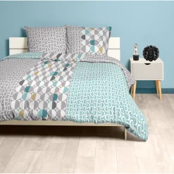 Parure de lit 2 places Swing motif ronds et demi sphères