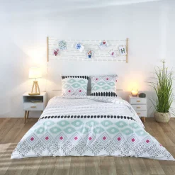 Parure de lit 2 tons 220 x 240cm en coton