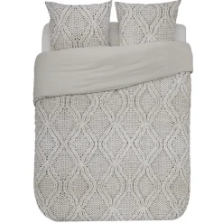 Parure de lit blanche imprimée effet tricot 220x240 cm