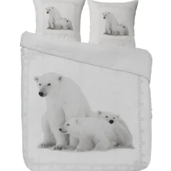 Parure de lit blanche imprimée ours blancs 220x240 cm