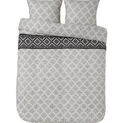 Parure de lit blanche motif graphique 220x240 cm