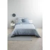 Parure de lit bleu jean réversible chambray 220x240 cm