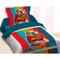 Parure de lit chien 1 place bull dog
