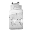 Parure de lit complète motif chat 1 personne 3 pièces