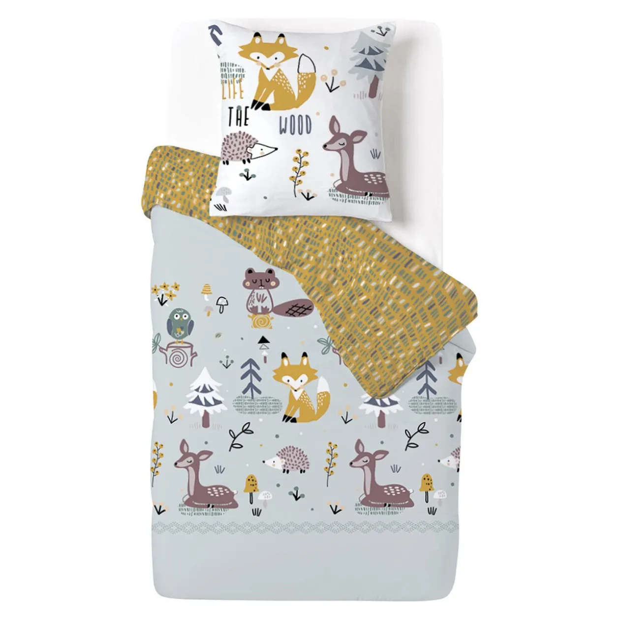 Parure de lit enfant réversible motif animal 140x200 cm