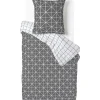 Parure de lit grise et blanche motif géométrique 1 personne