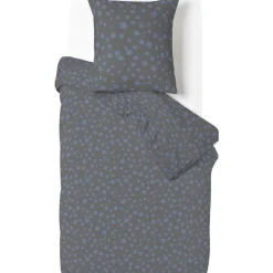 Parure de lit grise motifs étoiles bleues 1 personne