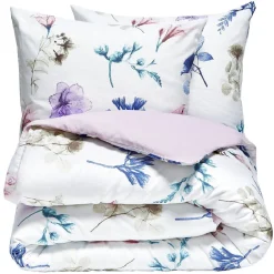 Parure de lit motif fleurs 240 x 220 cm