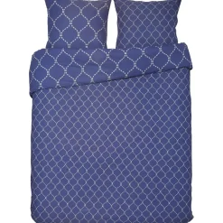 Parure de lit motif géométrique bleu 240x220 cm