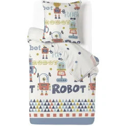 Parure de lit Robotik L200X140 cm et 1 taie d'oreiller