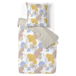 Parure de lit réversible 1 personne 100% coton 140x200cm