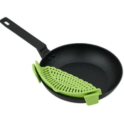 Passoire casserole à clips silicone gris