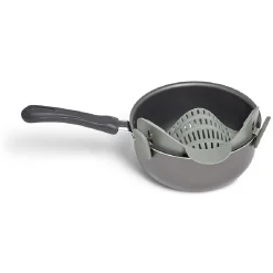 Passoire casserole à clips silicone gris