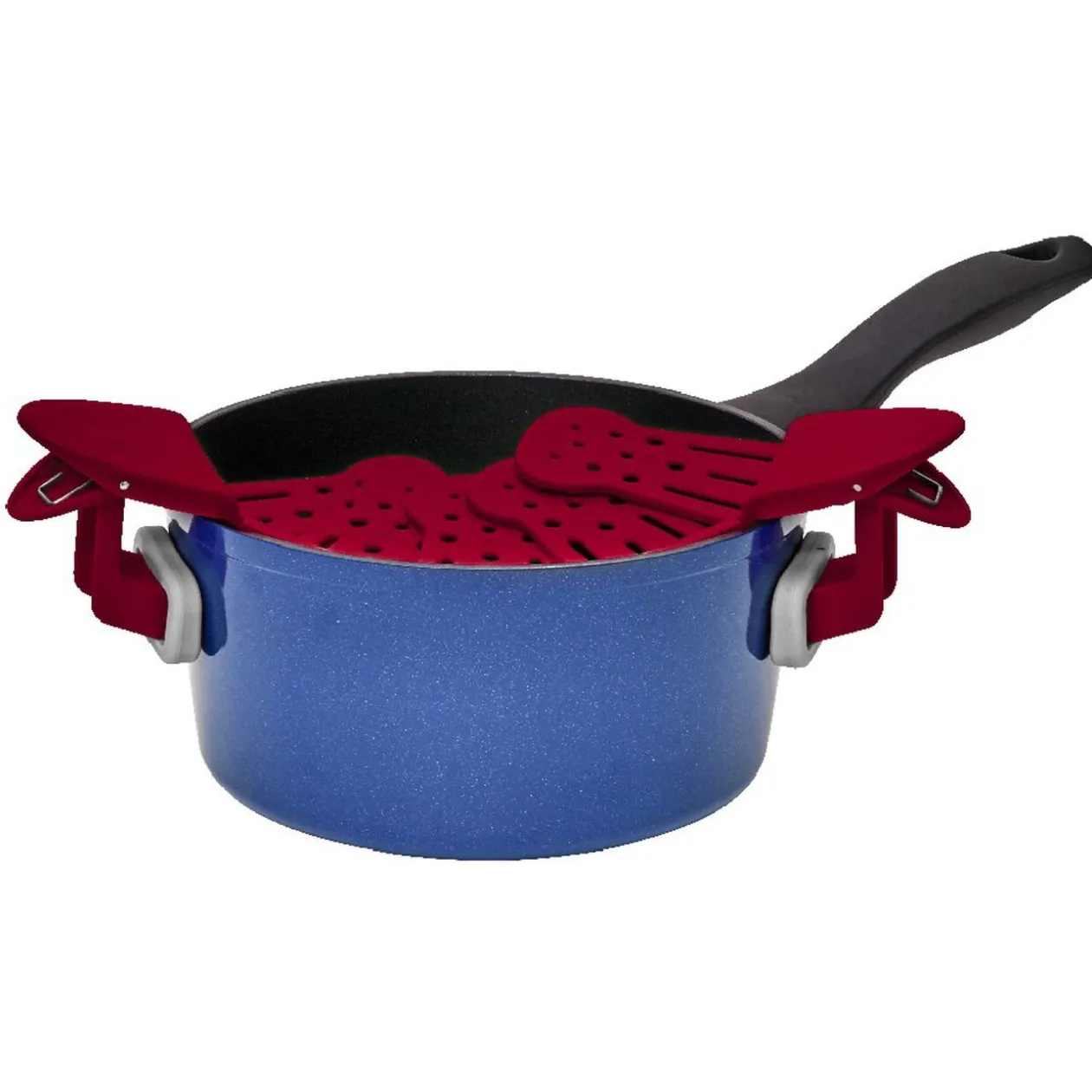 Passoire pliable et adaptable rouge