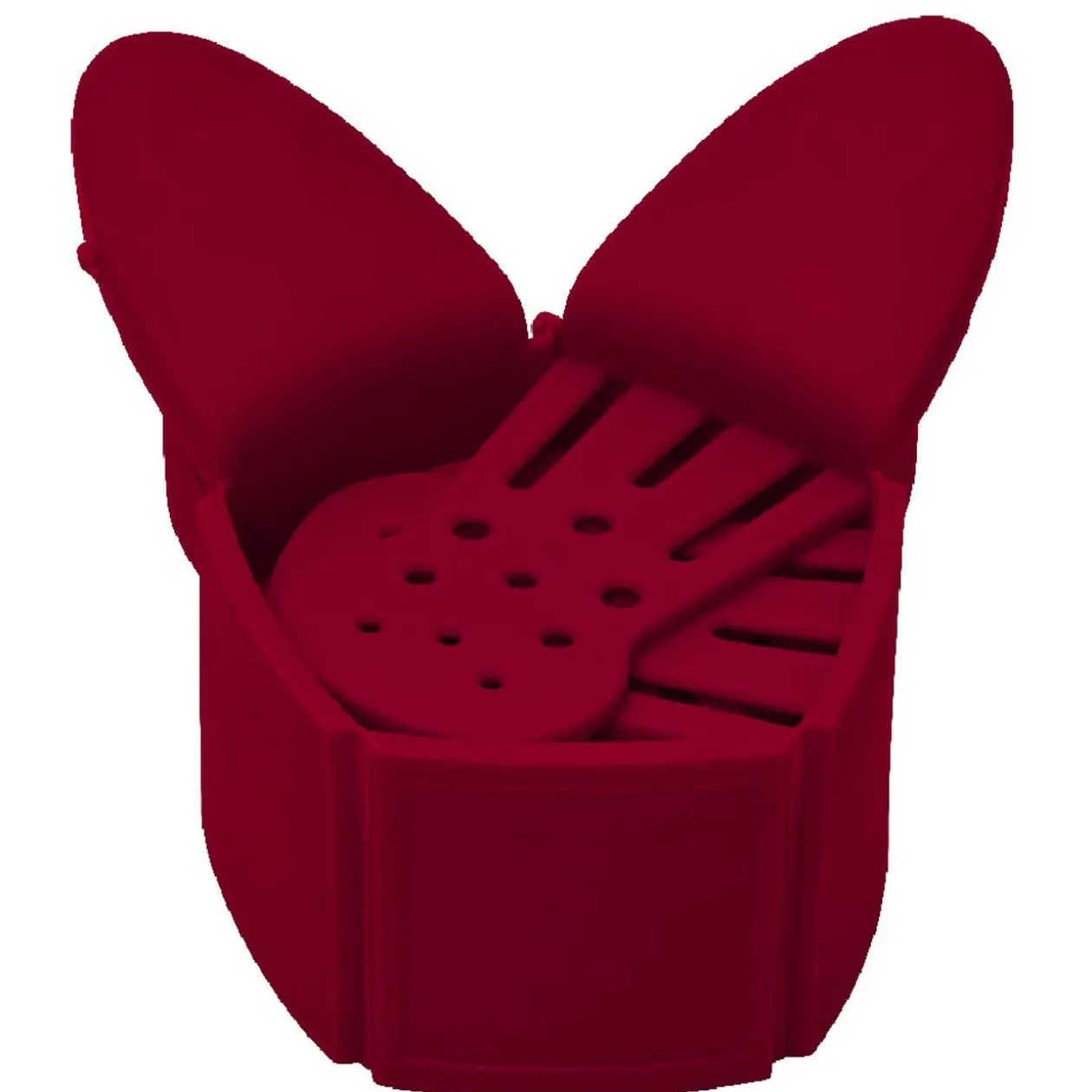 Passoire pliable et adaptable rouge