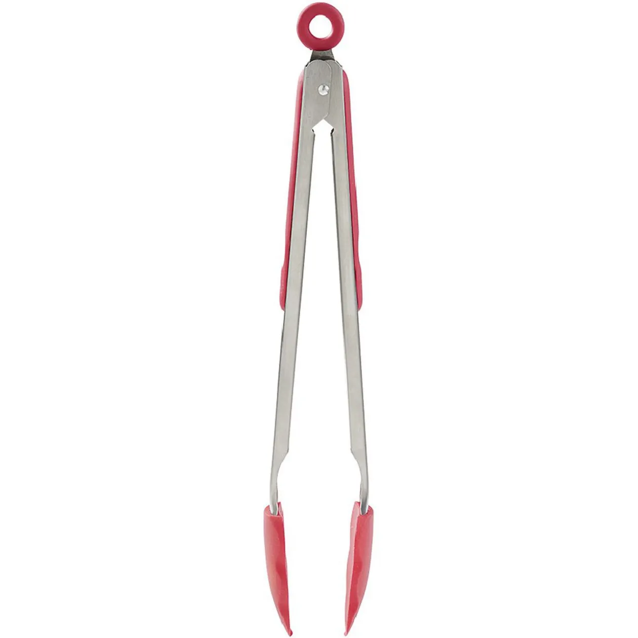 Pince à viande inox et silicone rouge