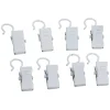 Pince clip métal blanc x8