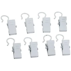 Pince clip métal blanc x8