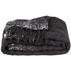 Plaid à franges en polyester