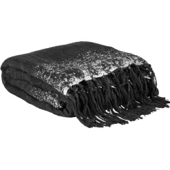 Plaid à franges en polyester