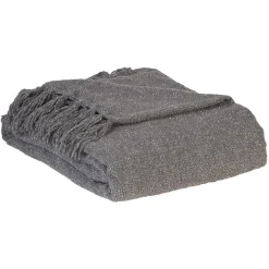 Plaid à franges en polyester