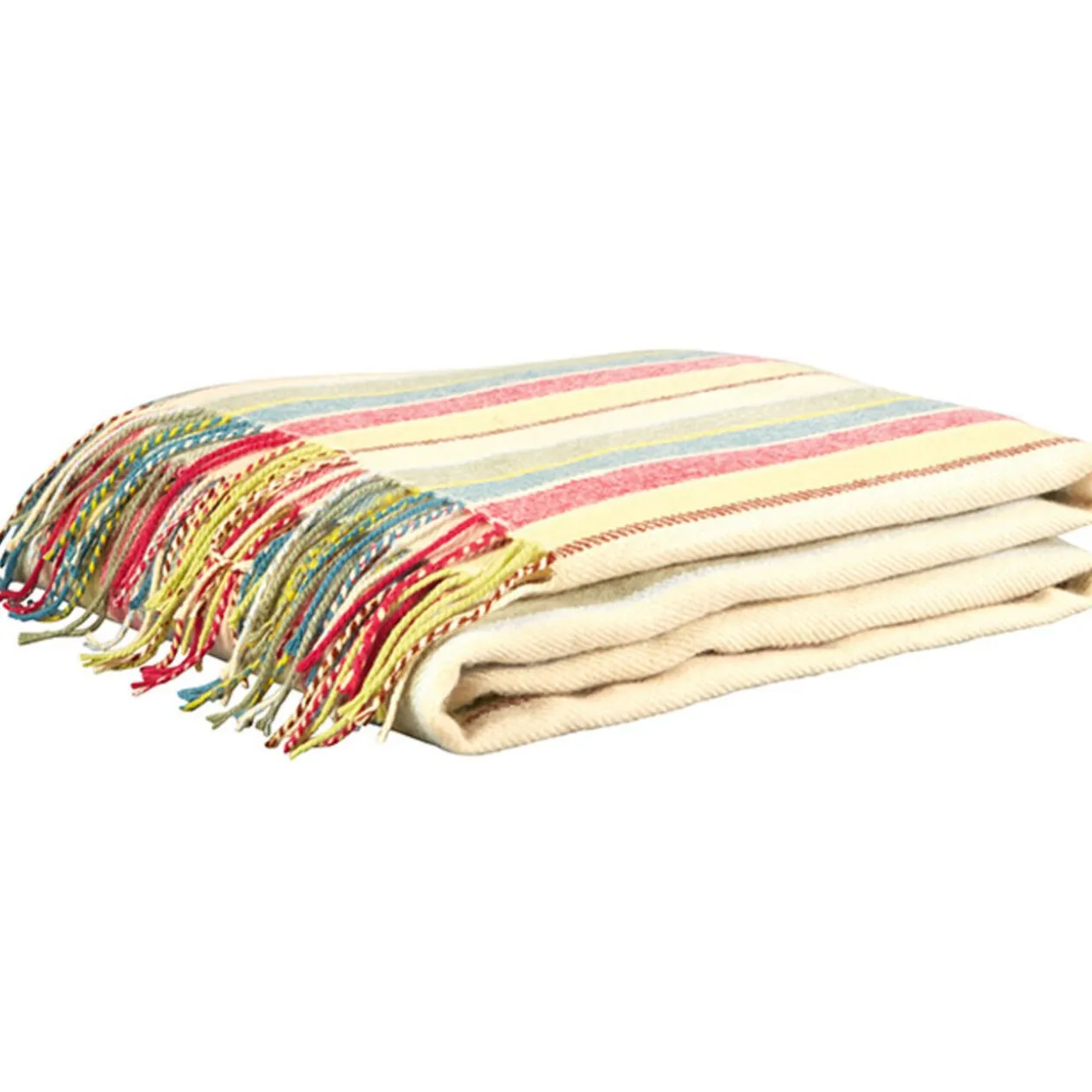 Plaid à franges multicolore