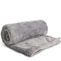 Plaid à poils longs gris 127x152cm