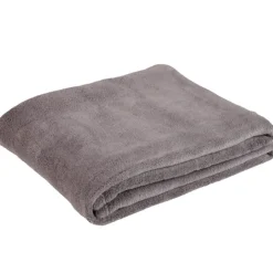 Plaid polaire uni gris