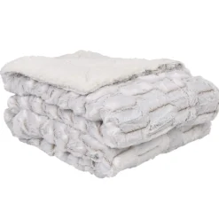 Plaid beige blanc sherpa degradé