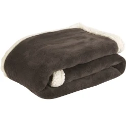 Plaid bi matière gris